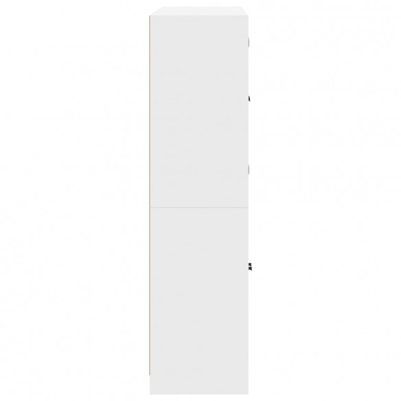 Bibliothèque avec portes blanc 136x37x142 cm bois d'ingénierie