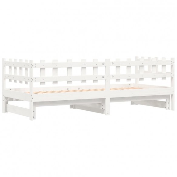 Lit coulissant Blanc 2x(90x190) cm Bois de pin massif