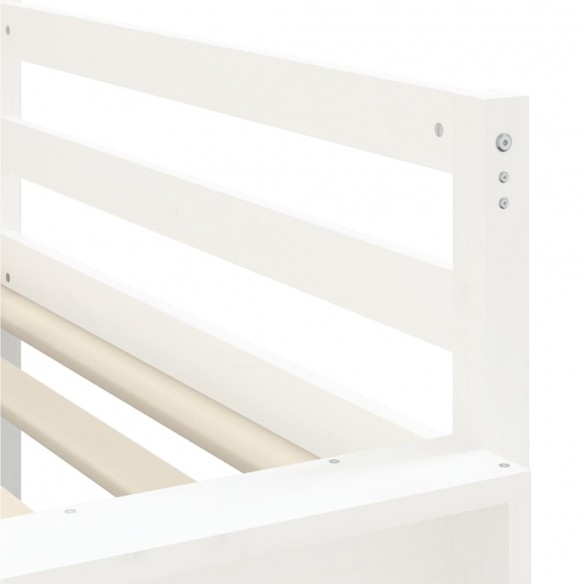 Lit mezzanine enfants avec tour bleu 80x200cm bois pin massif