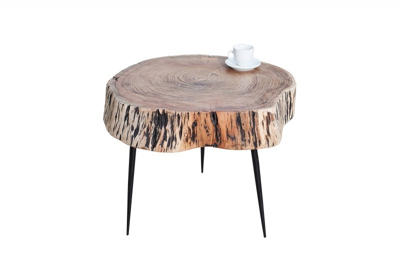 Table d'appoint en bois design industriel