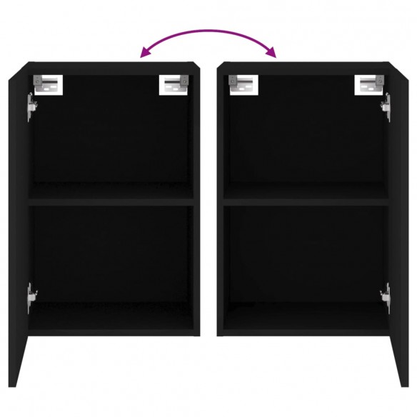 Meubles TV muraux 2 pcs noir 40,5x30x60 cm bois d'ingénierie