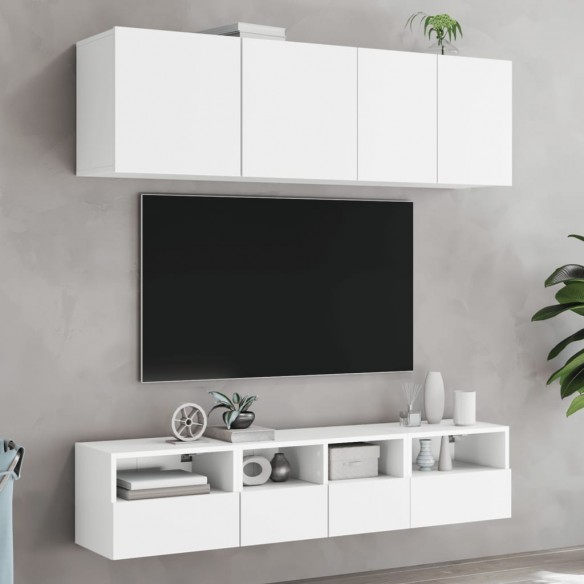 Meuble TV mural blanc 40x30x30 cm bois d'ingénierie