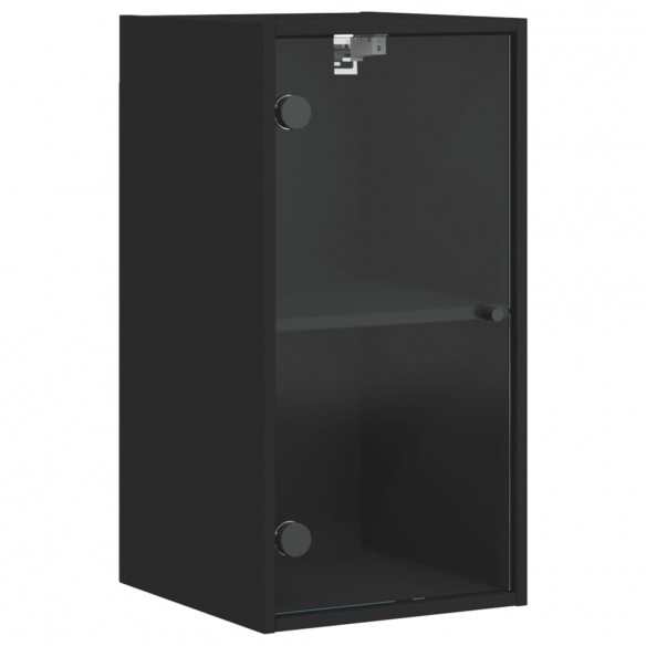 Armoire murale avec portes en verre noir 35x37x68,5 cm