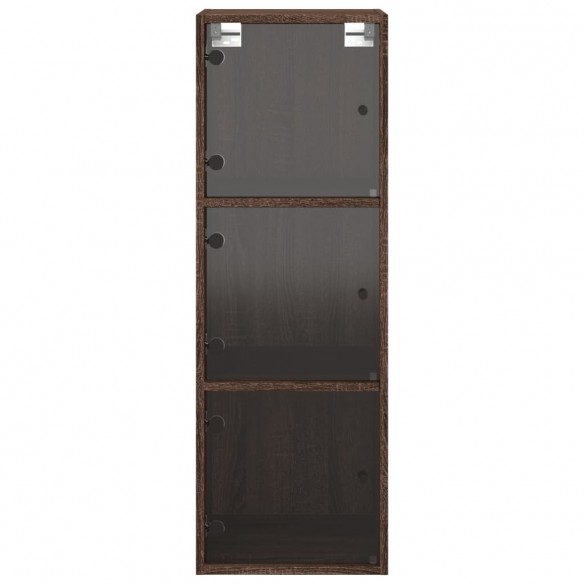 Armoire murale avec portes en verre chêne marron 35x37x100 cm