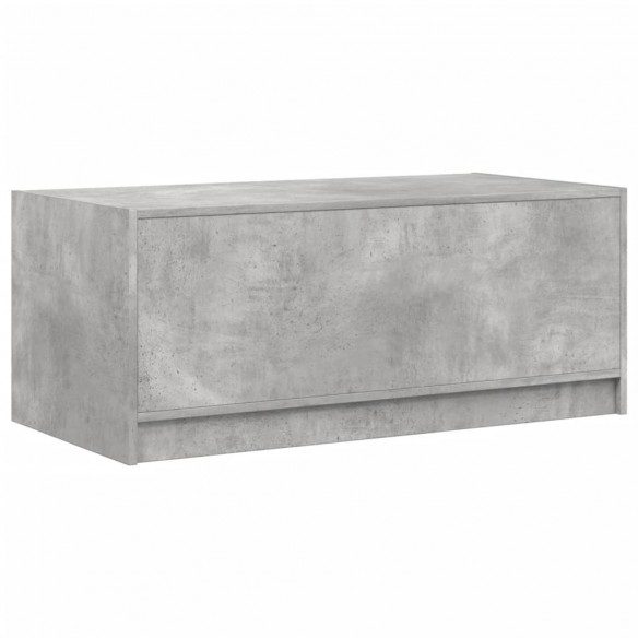 Table basse avec portes en verre gris béton 102x50x42 cm