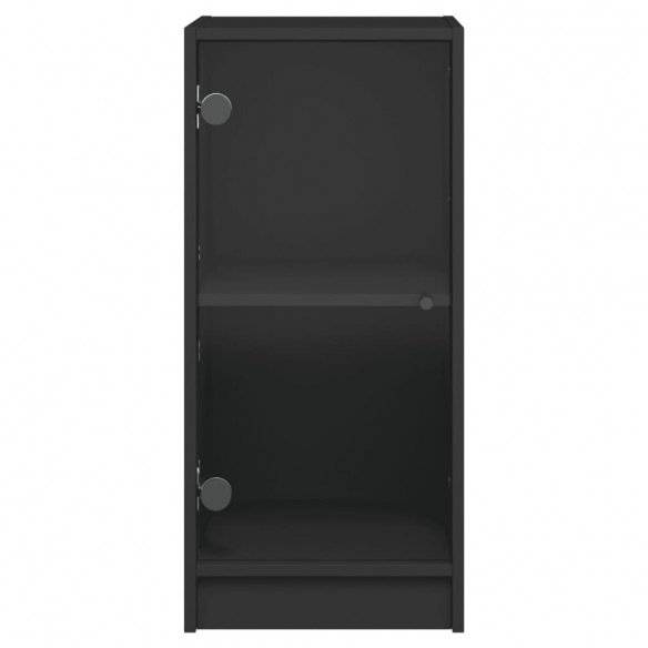 Armoire latérale avec portes en verre noir 35x37x75,5 cm