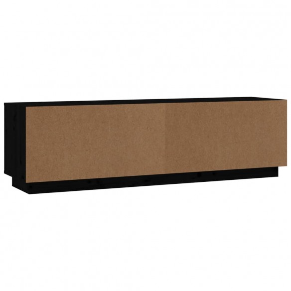 Meuble TV Noir 140x35x40 cm Bois de pin massif