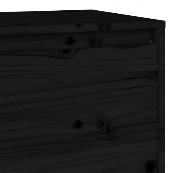 Meuble TV Noir 140x35x40 cm Bois de pin massif