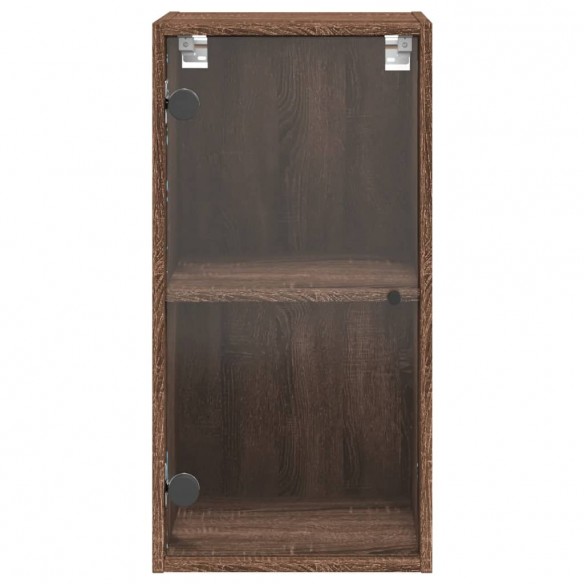 Armoire murale avec portes en verre chêne marron 35x37x68,5 cm