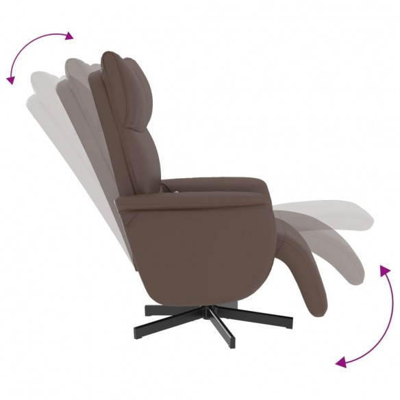 Fauteuil inclinable de massage repose-pieds marron similicuir