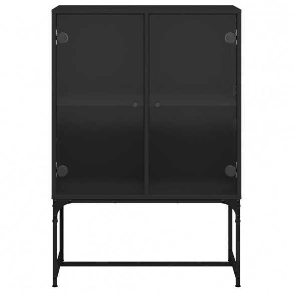 Armoire latérale avec portes en verre noir 69x37x100 cm