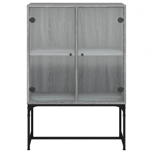 Armoire latérale avec portes en verre sonoma gris 69x37x100 cm