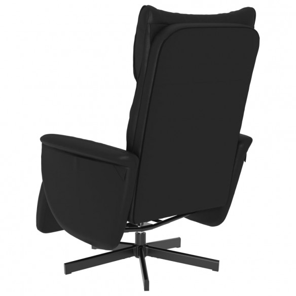 Fauteuil inclinable avec repose-pieds noir similicuir