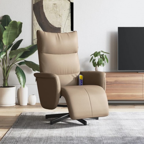 Fauteuil inclinable de massage repose-pieds cappuccino