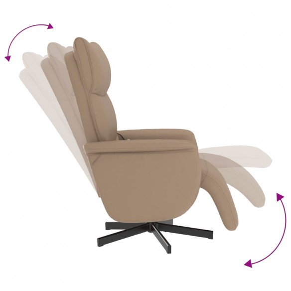 Fauteuil inclinable de massage repose-pieds cappuccino