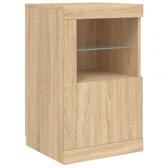 Armoire latérale avec lumières LED chêne sonoma