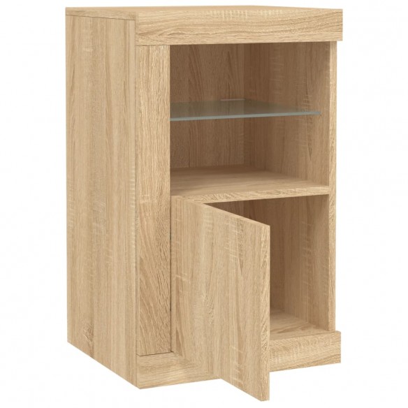 Armoire latérale avec lumières LED chêne sonoma