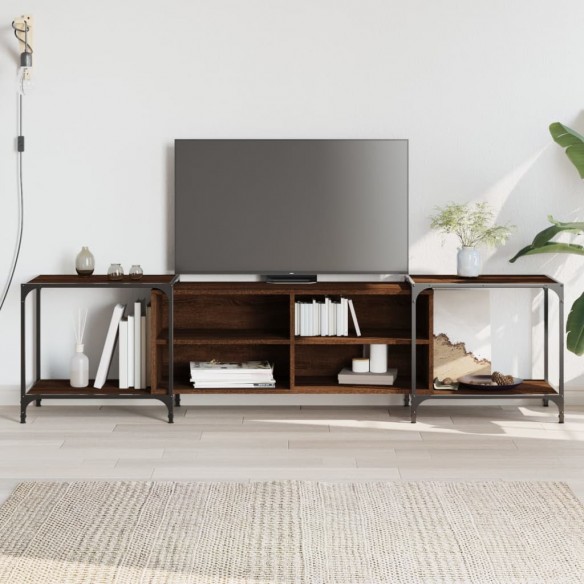 Meuble TV chêne marron 203x37x50 cm bois d'ingénierie