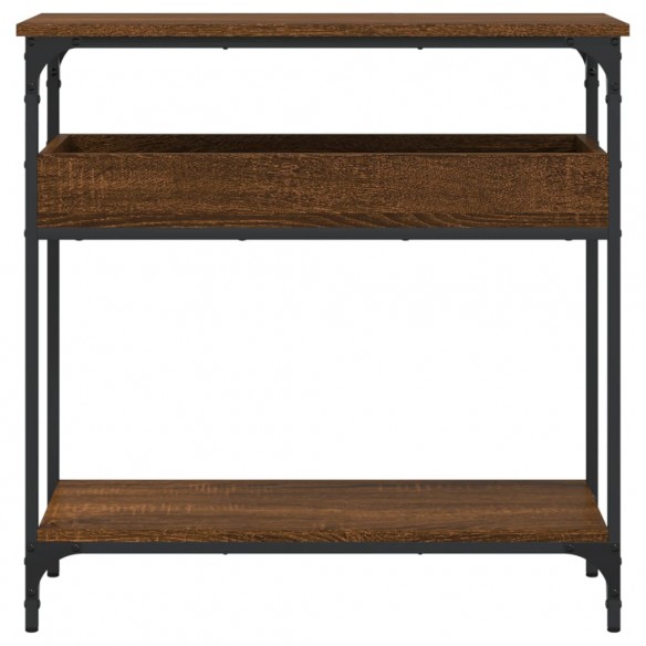 Table console avec étagère chêne marron 75x29x75 cm
