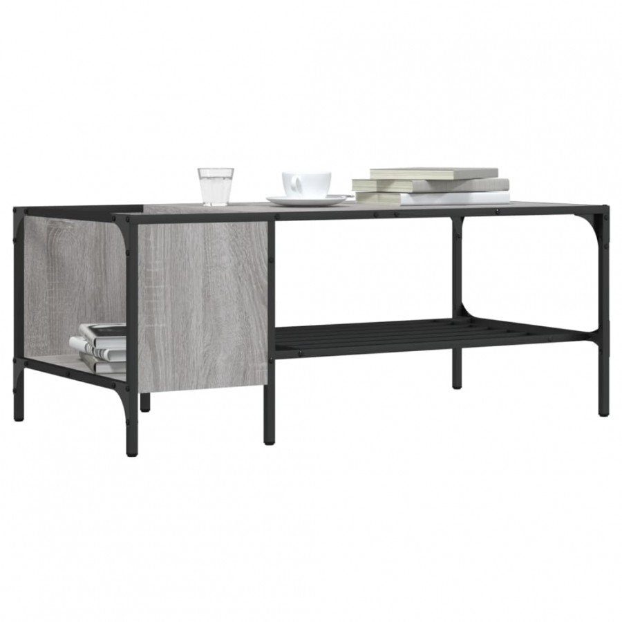 Table basse avec support sonoma gris 100x51x40 cm