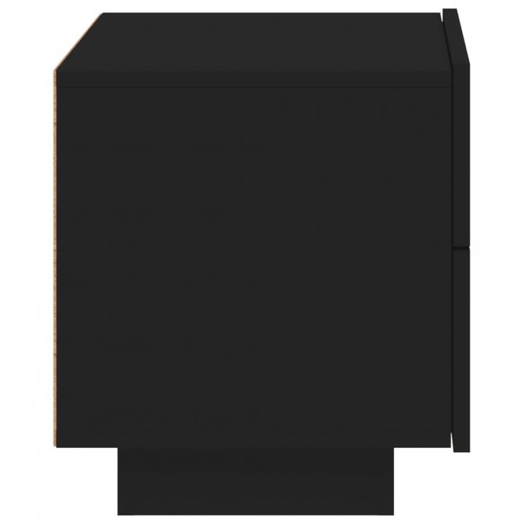 Table de chevet avec lumières LED noir 70x36x40,5 cm