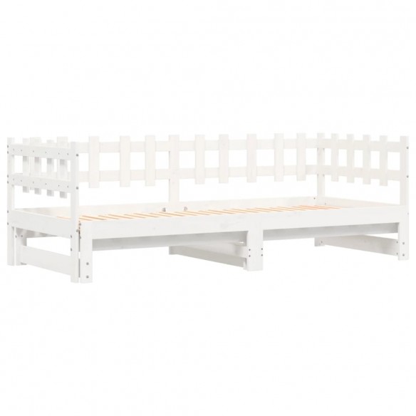 Lit coulissant Blanc 2x(80x200) cm Bois de pin massif