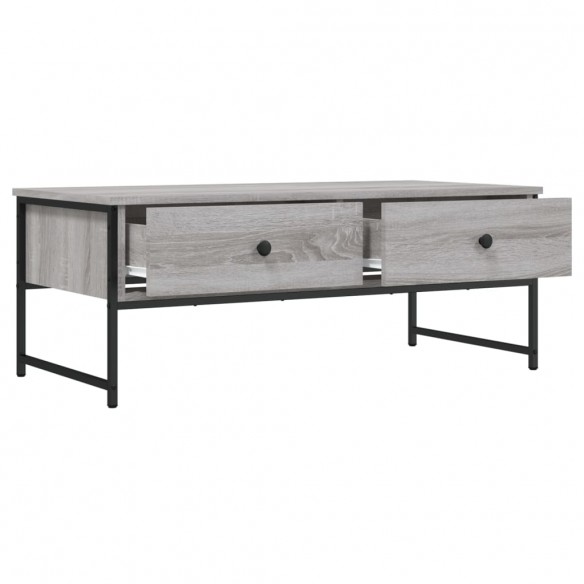 Table basse sonoma gris 101x49x39,5 cm bois d'ingénierie