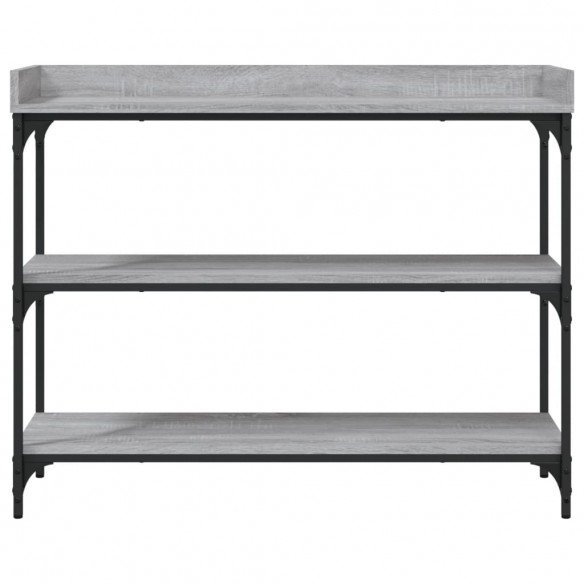 Table console avec étagères sonoma gris 100x30x80 cm