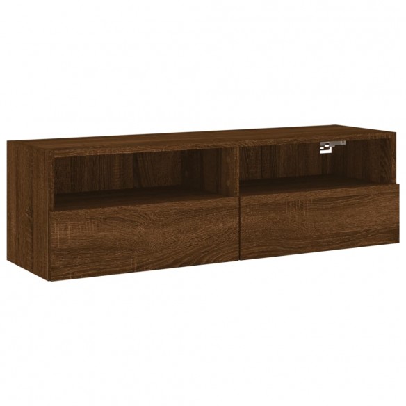 Meuble TV mural chêne marron 100x30x30 cm bois d'ingénierie