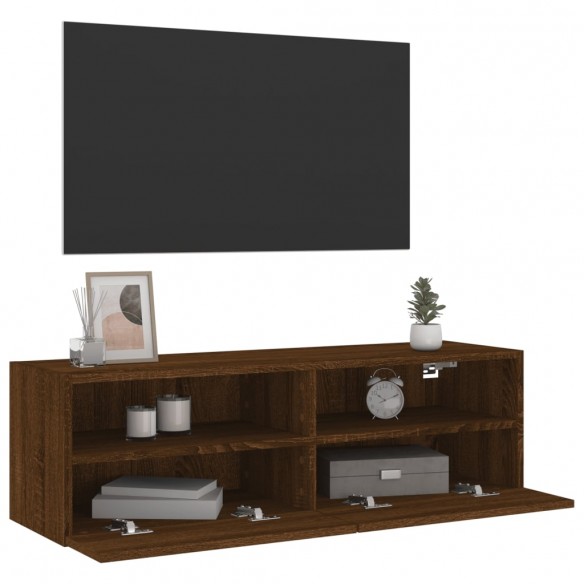 Meuble TV mural chêne marron 100x30x30 cm bois d'ingénierie