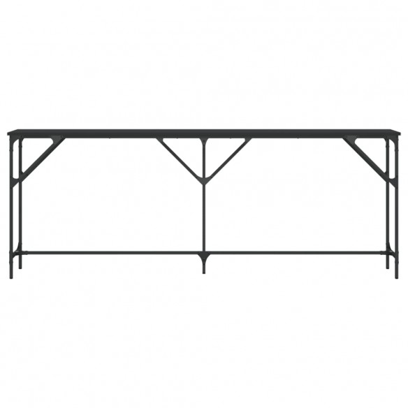 Table console noir 200x29x75 cm bois d'ingénierie