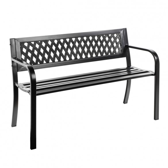 HI Banc de jardin acier noir