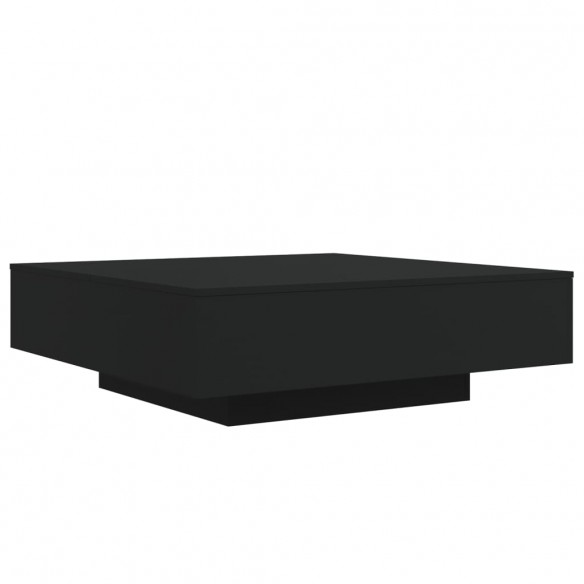 Table basse avec lumières LED noir 100x100x31 cm