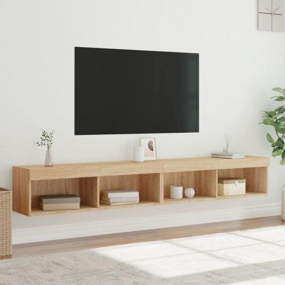 Meubles TV avec lumières LED 2 pcs chêne sonoma 100x30x30 cm