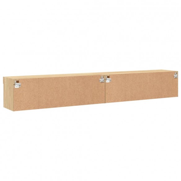 Meubles TV avec lumières LED 2 pcs chêne sonoma 100x30x30 cm