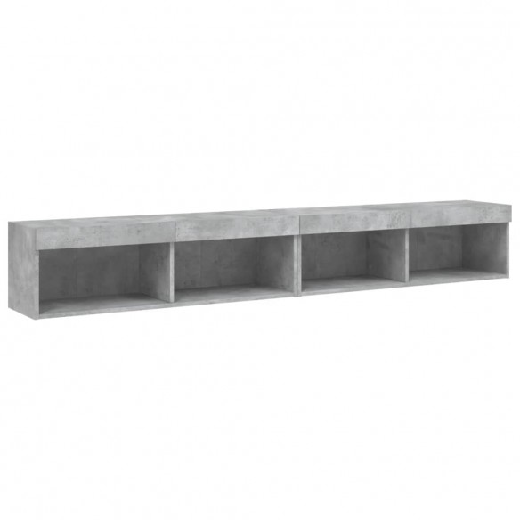 Meubles TV avec lumières LED 2 pcs gris béton 100x30x30 cm