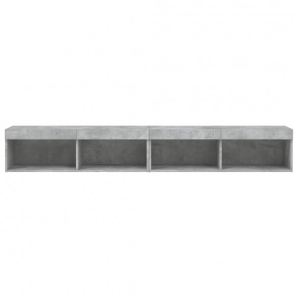 Meubles TV avec lumières LED 2 pcs gris béton 100x30x30 cm