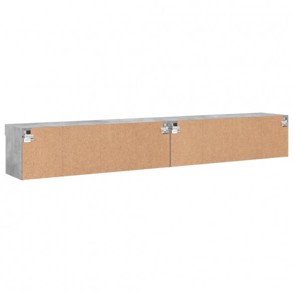 Meubles TV avec lumières LED 2 pcs gris béton 100x30x30 cm