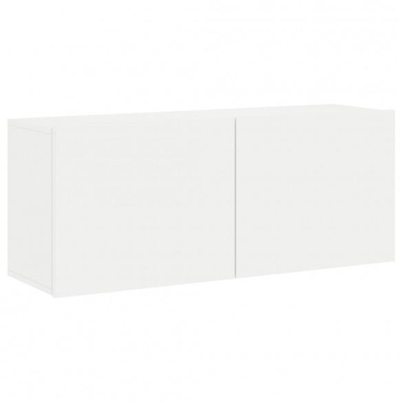 Unités murales TV 5 pcs blanc bois d'ingénierie