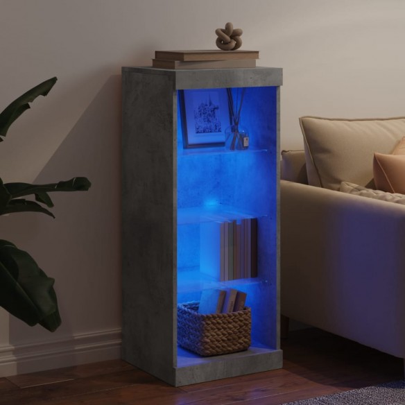 Buffet avec lumières LED gris béton 41x37x100 cm