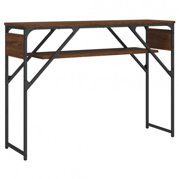 Table console avec étagère chêne marron 105x30x75 cm