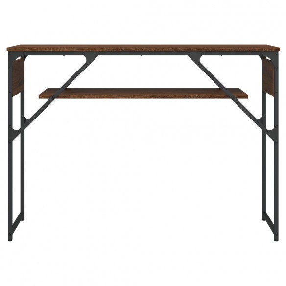 Table console avec étagère chêne marron 105x30x75 cm