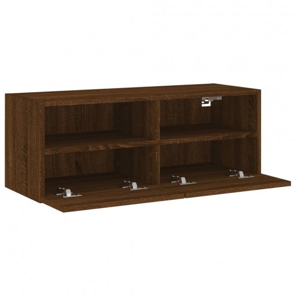 Meuble TV mural chêne marron 80x30x30 cm bois d'ingénierie