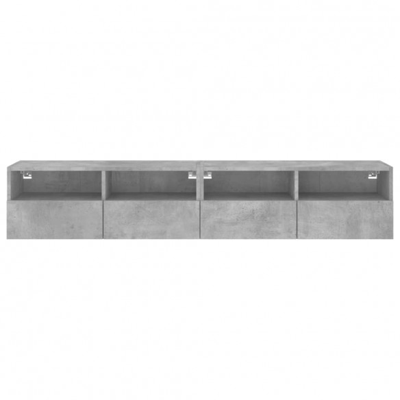 Meubles TV muraux 2 pcs gris béton 80x30x30cm bois d'ingénierie