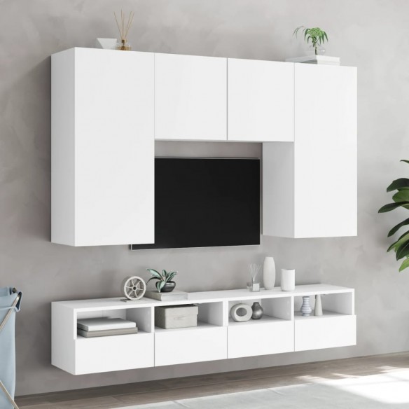 Meuble TV mural blanc 80x30x30 cm bois d'ingénierie