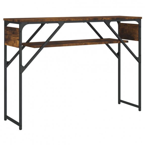Table console avec étagère chêne fumé 105x30x75 cm