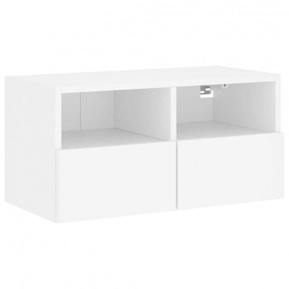 Unités murales TV 4 pcs blanc bois d'ingénierie