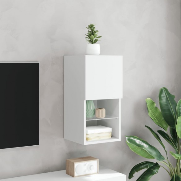 Meuble TV avec lumières LED blanc 30,5x30x60 cm