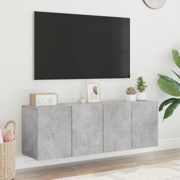 Meubles TV muraux 2 pcs gris béton 60x30x41 cm