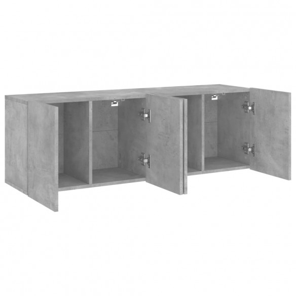 Meubles TV muraux 2 pcs gris béton 60x30x41 cm